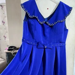 لباس مجلسی آبی کوتاه 44