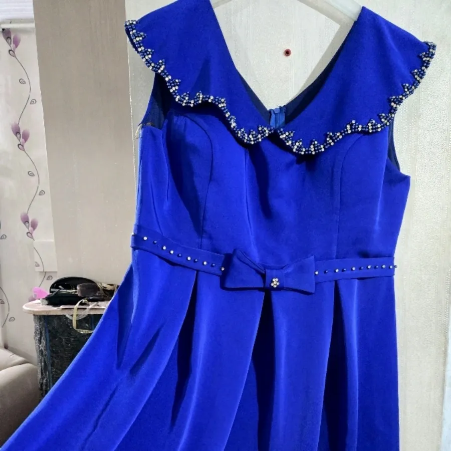 لباس مجلسی آبی کوتاه 44