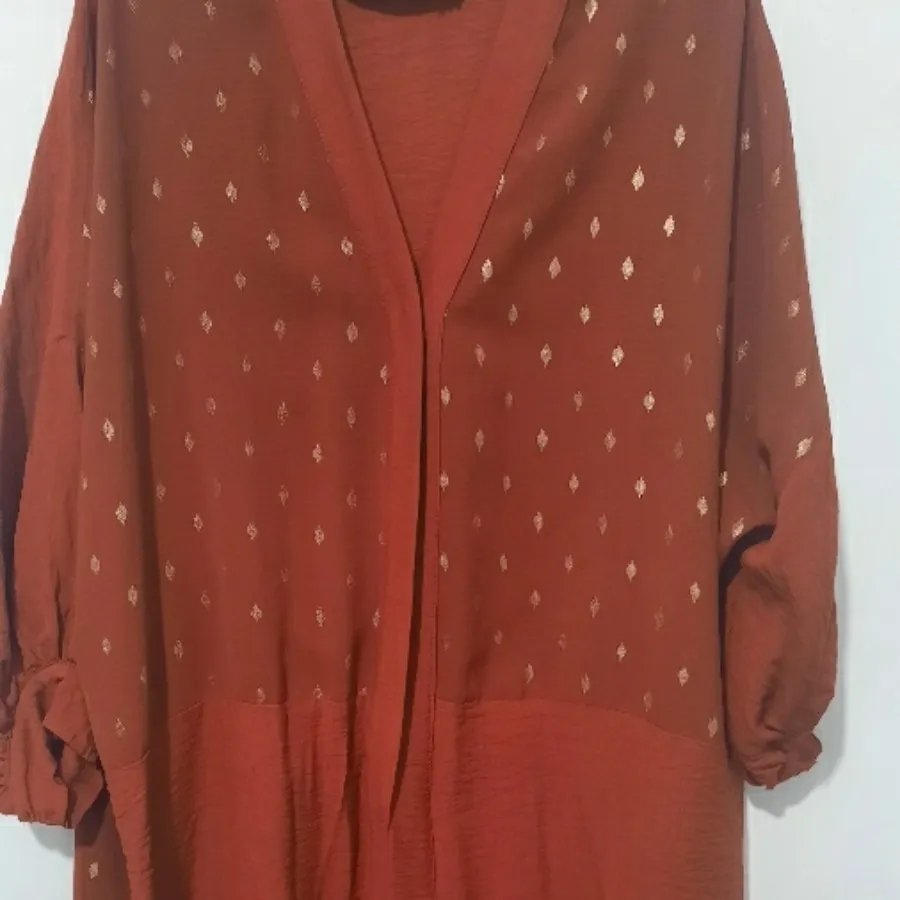 مانتو ابر وبادی آجری رنگ