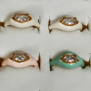 انگشترمینا کاری نگین دار