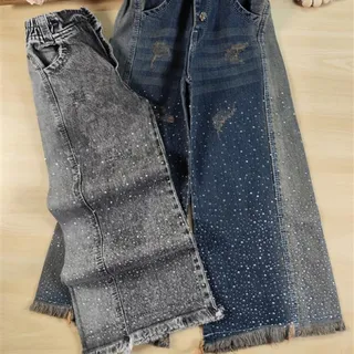 شلوار جین شافل نگینی