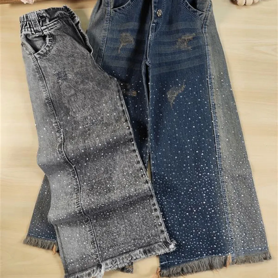 شلوار جین شافل نگینی