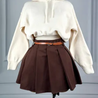 دامن پیلی با کمربند