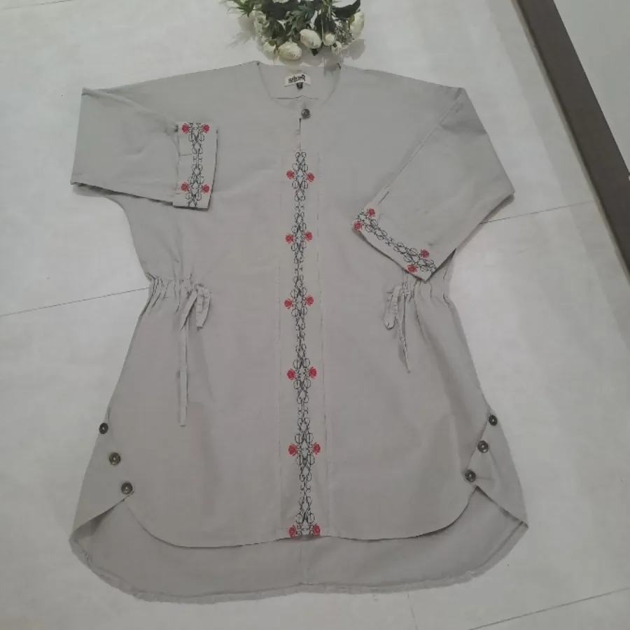 شومیز مانتویی کتان نخ