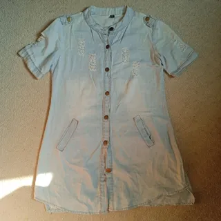 مانتو جین زاپ دار