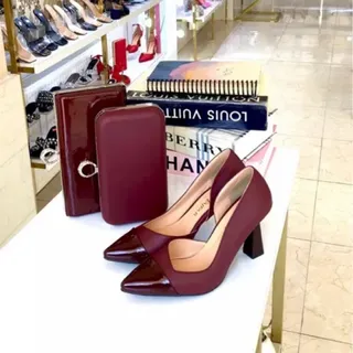 کفش و کیف مجلسی زرشکی