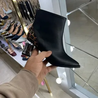 نیم بوت چرم پشت پلنگی