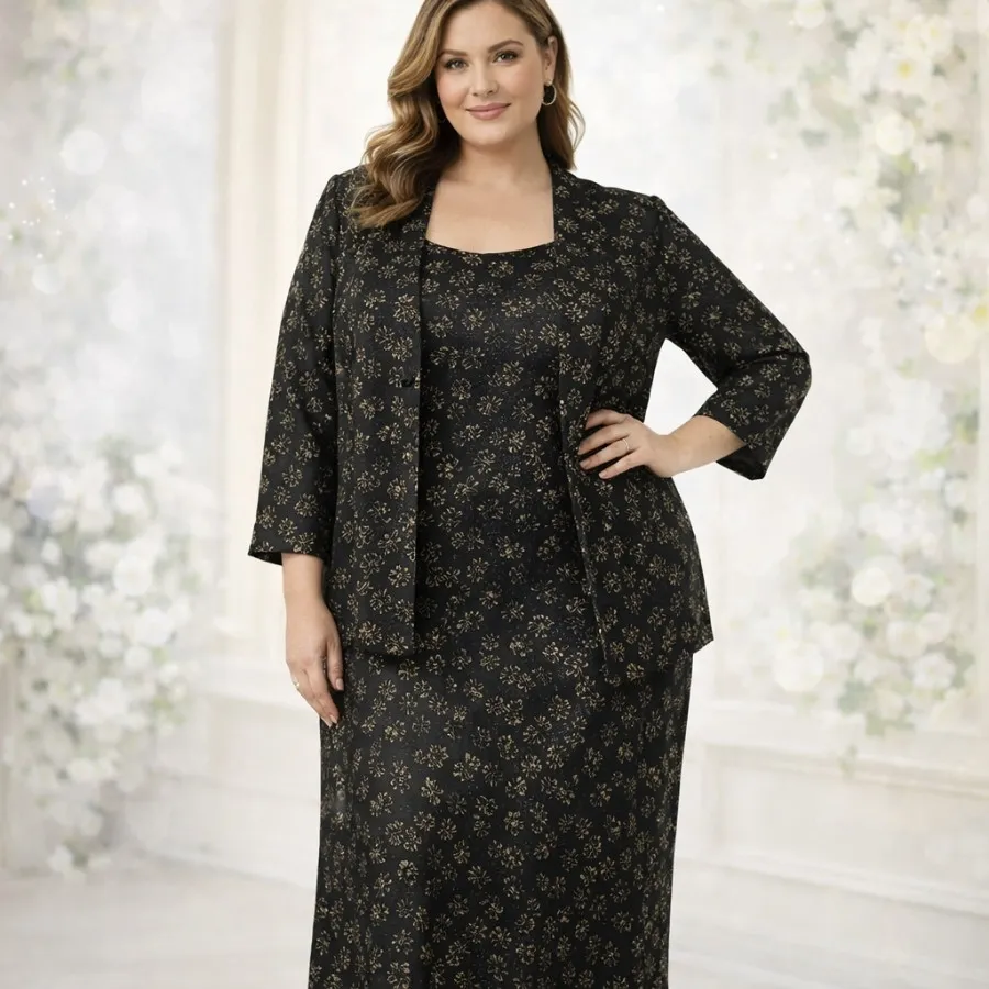 کت و پیراهن گل طلا