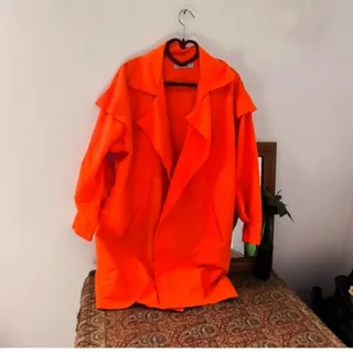 مانتو بارونی مخملی نارنجی