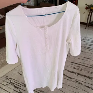 بلوز بیسیک سفید ساده