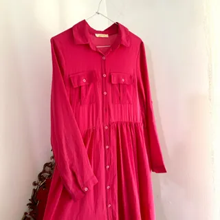 مانتو پیراهنی سرخابی