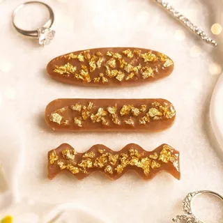 گیره مو رزینی موکا طلایی