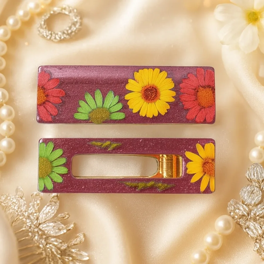 گیره رزینی بابونه رنگی