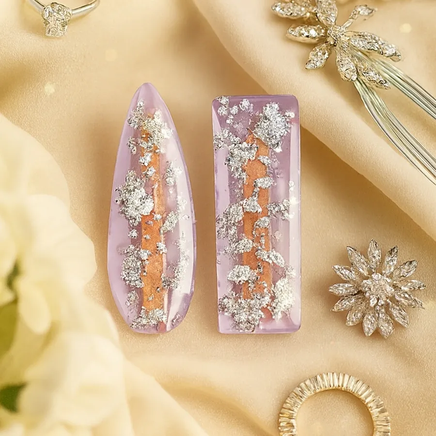 گیره رزینی یاسی نقره ای