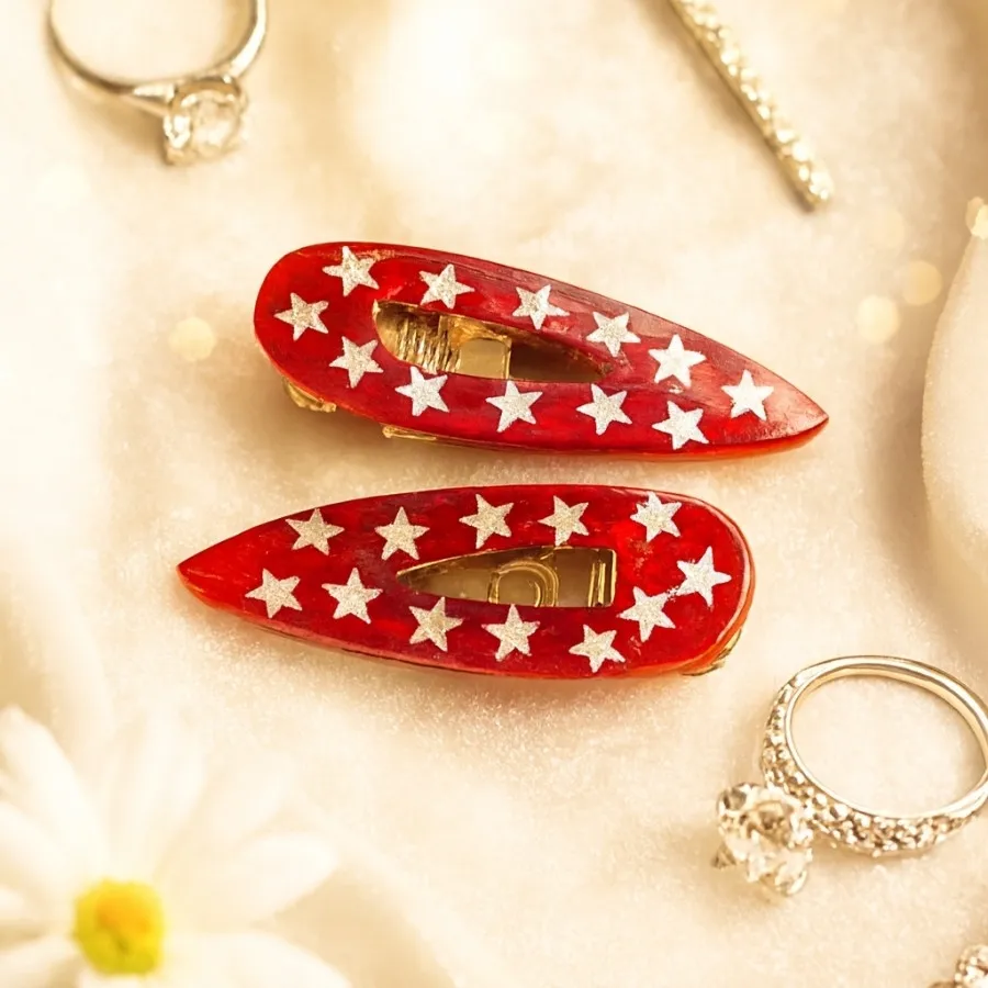 گیره رزینی قرمز ستاره ای