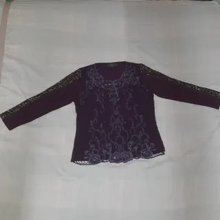 بلوز مجلسی بادمجانی زنانه