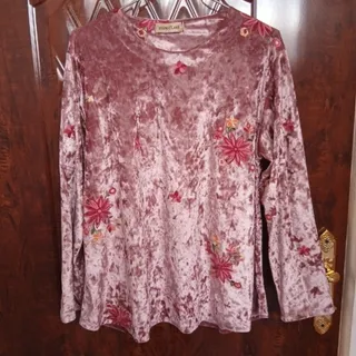 بلوز مخمل آینه ای گلدوزی