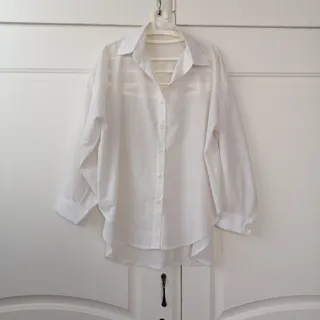 مانتو حریر سفید راه راه