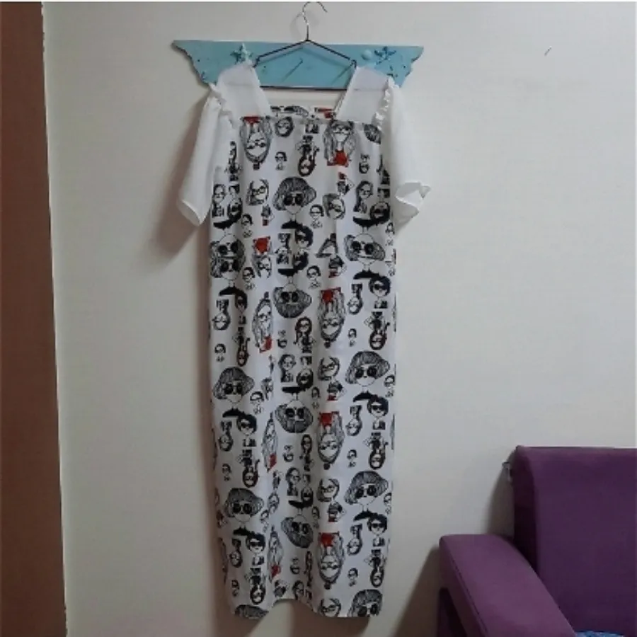 پیراهن نخی کاملا بلند