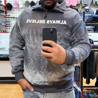 دورس نیم زیپ طرحدار پنبه