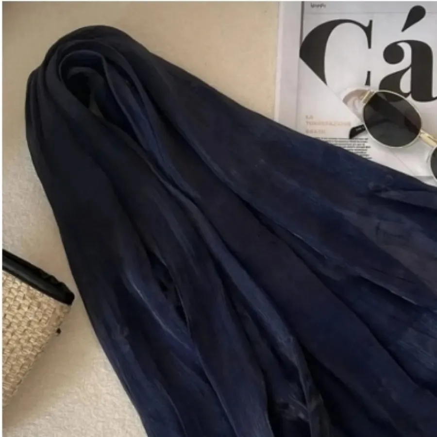 شال حریر سرمه ای