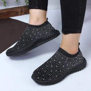 کفش بافتی نگینی