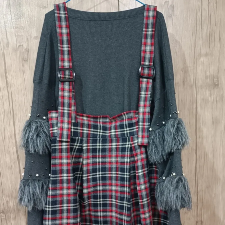 دوتیکه دامن ساسبندی بافت