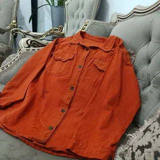 مانتو شومیز کتان آجری