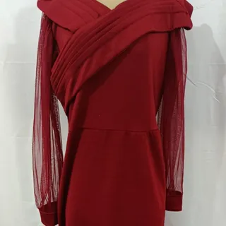 پیراهن زرشکی بلند