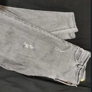 شلوار جین طوسی زاپدار