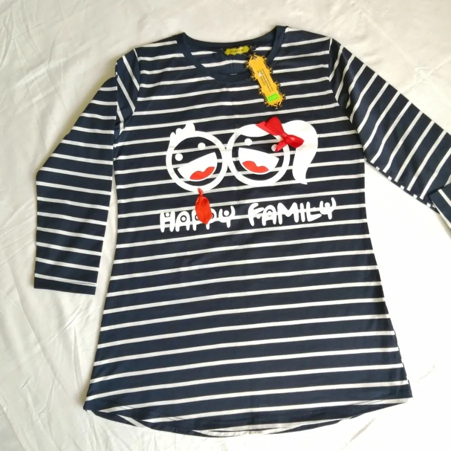 تیشرت عروسکی راه راه سرمه