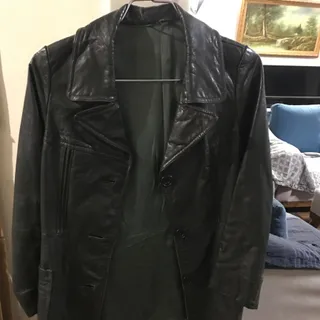 کت چرم طبیعی یشمی