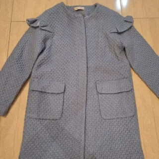 پالتوآبی مدل بافت باآستر