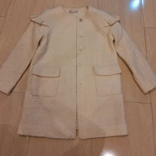 پالتو رنگ شیری باآستر