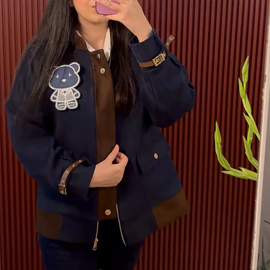 کت سوییت جیر کرم سرمه ای