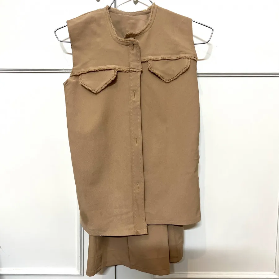 ست جلیقه شلوار کرپ بچگانه