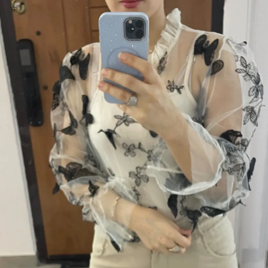 شومیز حریر پروانه