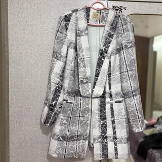 کت بهاره طوسی سفید مشکی