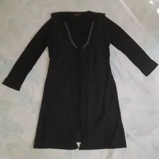 مانتو مشکی دوتکه زیر و رو