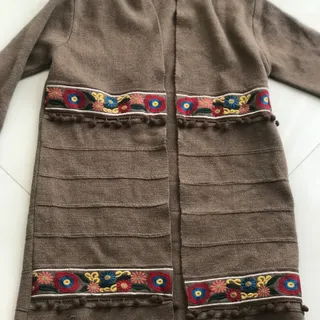 #پالتو_بافت_گلدوزی شده