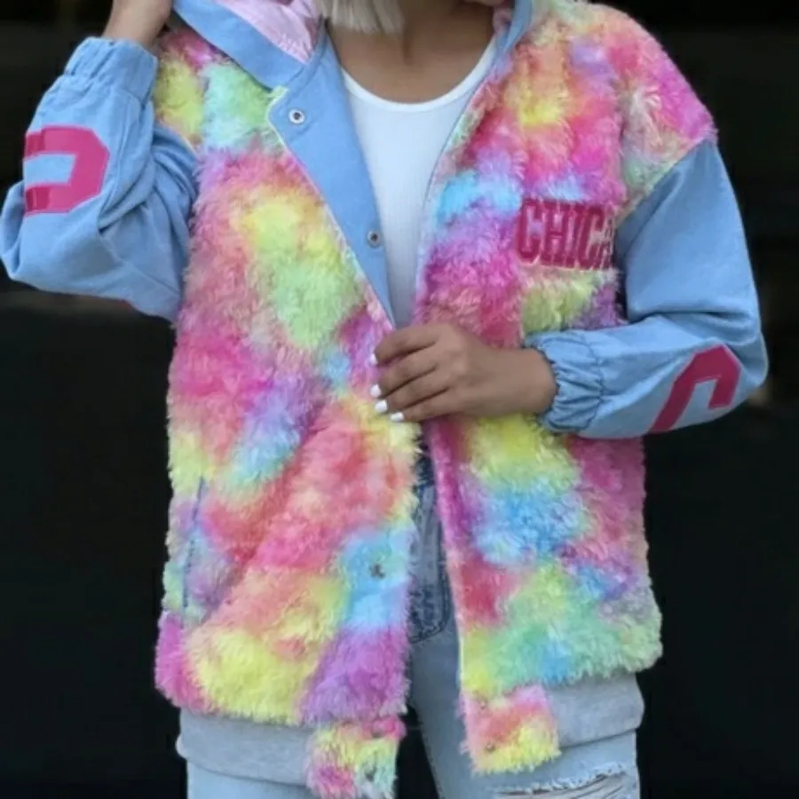 کاپشن آبرنگی جین زنانه