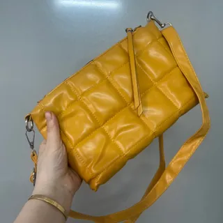 کیف چرم خردلی نو