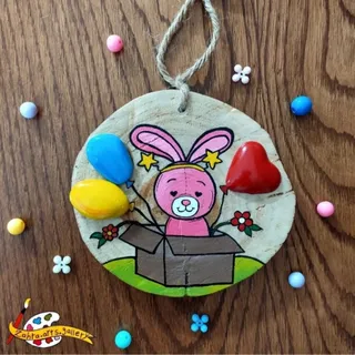 دیوار کوب نقاشی روی چوب