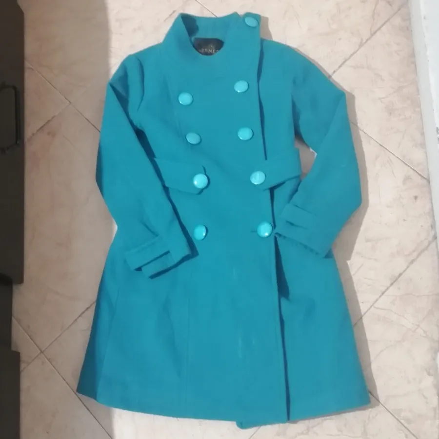 پالتو آبی فیروزهای هرمس