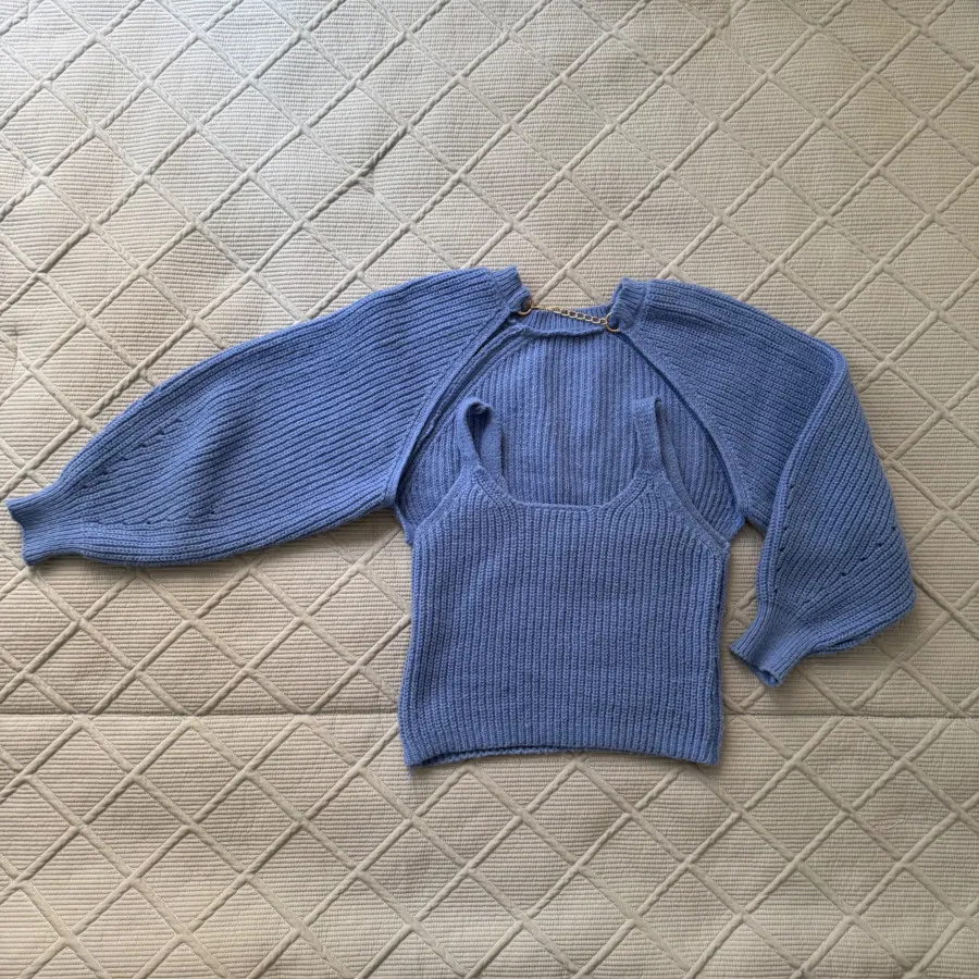 بافت دو تکه آبی