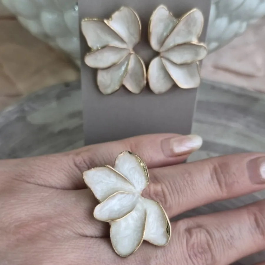 گوشواره و انگشتر میناکاری