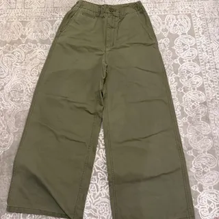 شلوار کتان زیتونی