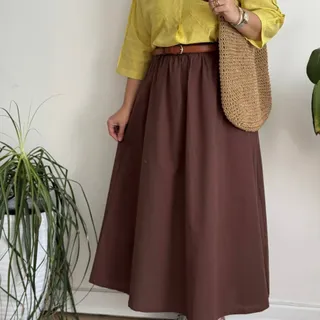 دامن لینن قهوه ای