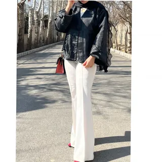 مانتو مشکی ژاکارد