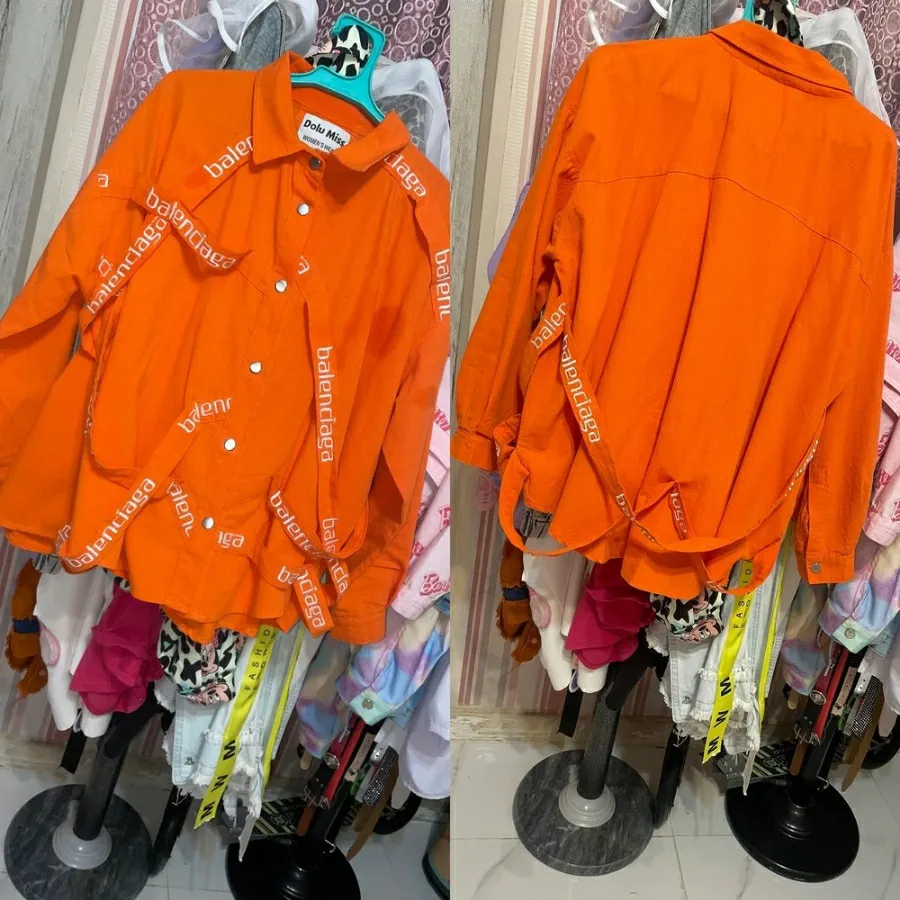 مانتو فشن نارنجی زنانه